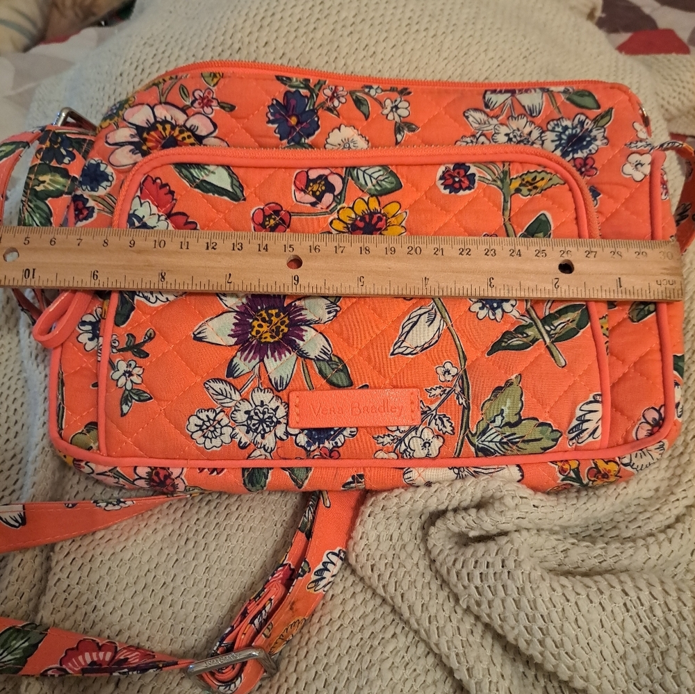 Vera Bradley Coral Floral Crossbody Purse With Adjustable Strap - Picture 4 of 8